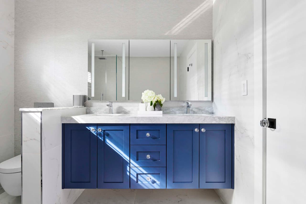 Master Suite. Blue vanity