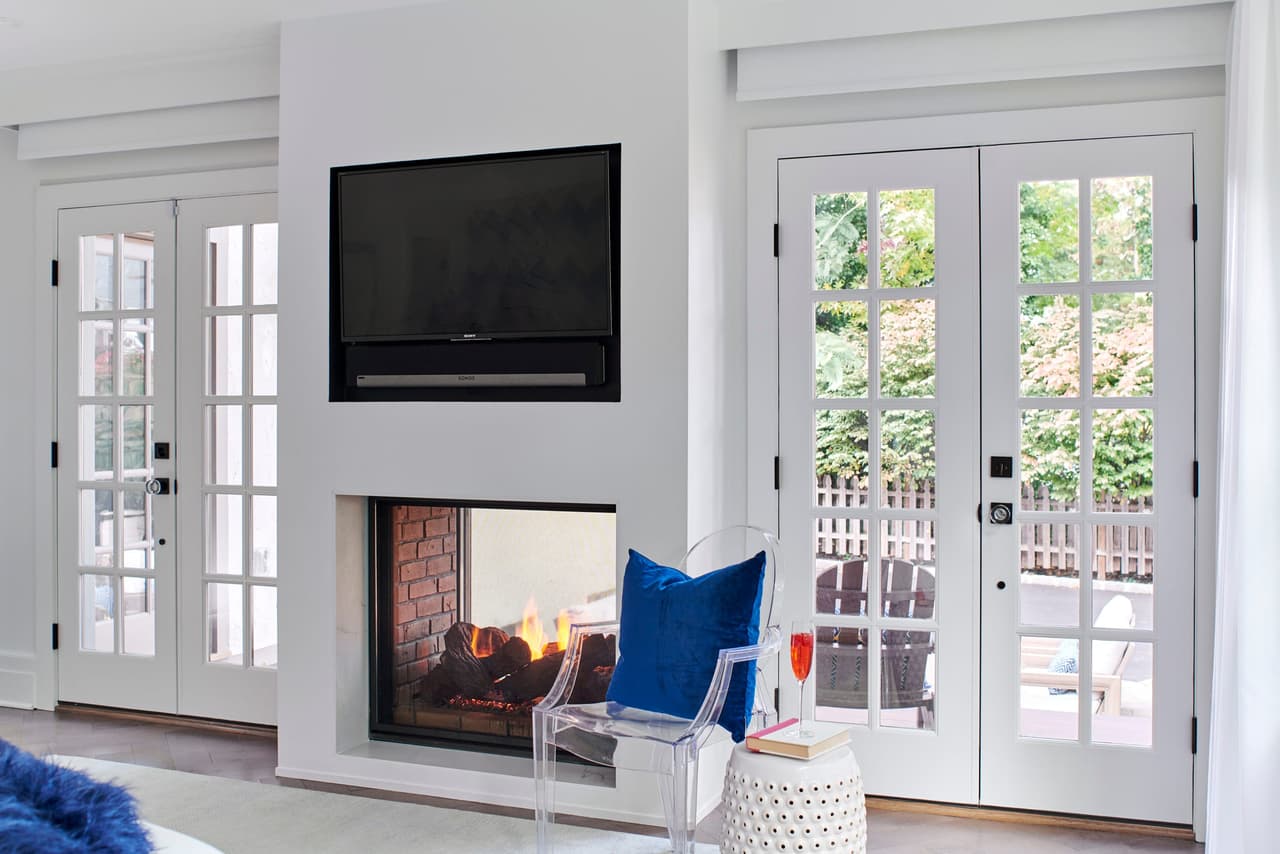 Bedroom fireplace in a whole-home renovation and addition in Westfield, NJ