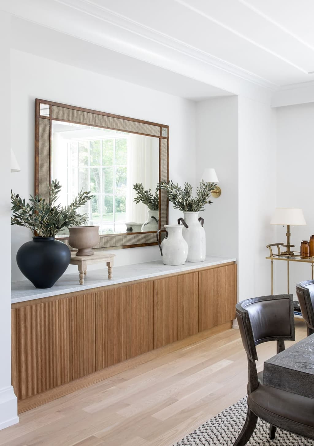 Dining room builtin buffet in a custom new construction home in Westfield, NJ