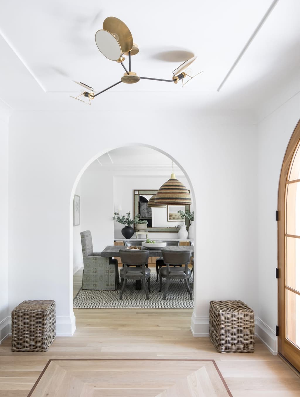 Foyer dining room in a custom new construction home in Westfield, NJ