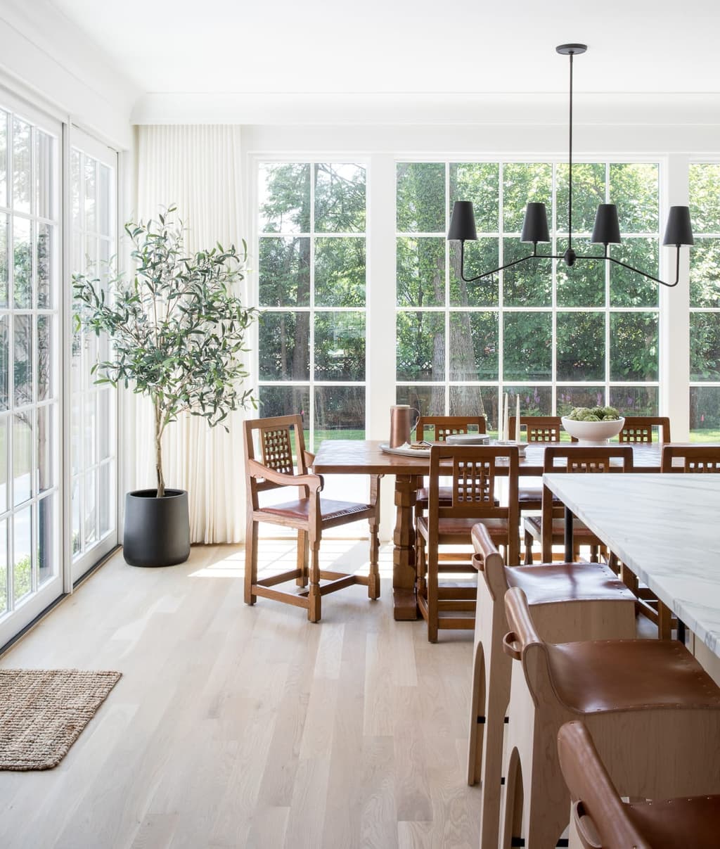 Kitchen island table in a custom new construction home in Westfield, NJ
