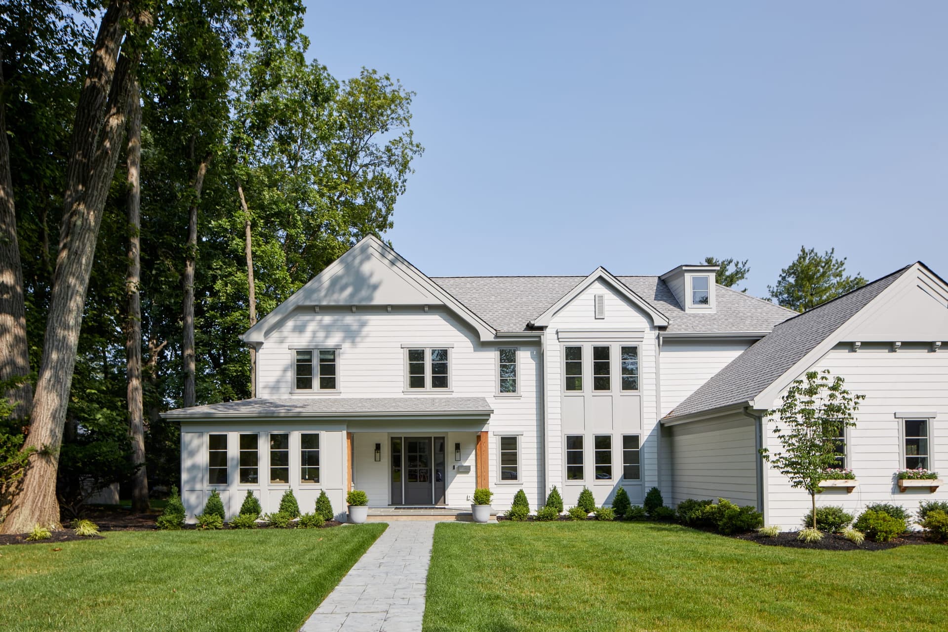 Full exterior of a ranch renovation and second-floor addition in Westfield, NJ, by Michael Robert Construction